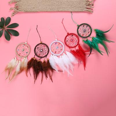 China Small Europe Design 7.5cm Handmade Crafts Hanging Dream Decoration Feather Catcher for sale