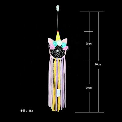 China Europe 11cm With Led Unicorn Factory New Design Handmade Dream Catcher Amazon Aliexpress Wish Manufacture for sale