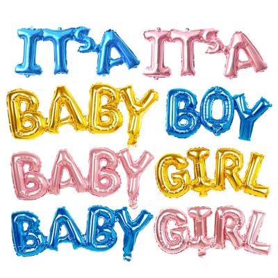 China Gift Toy Alphabet Foil Balloon Baby Shower Gender Reveal Party Decorations Boy Girl Balloons for sale