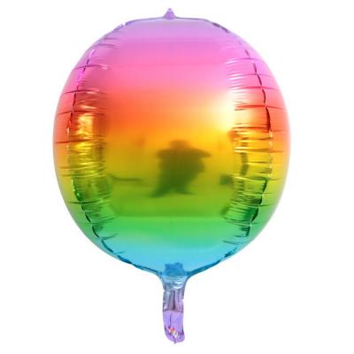 China 22 Inch 4D Foil Helium Balloons Gift Toy Air Globals Rainbow Balloons Wedding Birthday Party Decoration Metallic Kids Toy Ball for sale