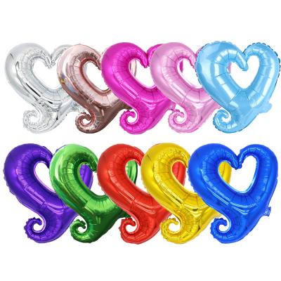 China 18 Inch Crochet Heart Foil Gift Toy Balloons Helium Wedding Valentine's Day Decoration Balloon Gifts for sale