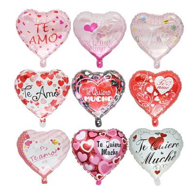 China 18 inch Heart Foil Balloon TE AMO LOVE Valentine's Day Decorations Balloons Gift Toy for sale