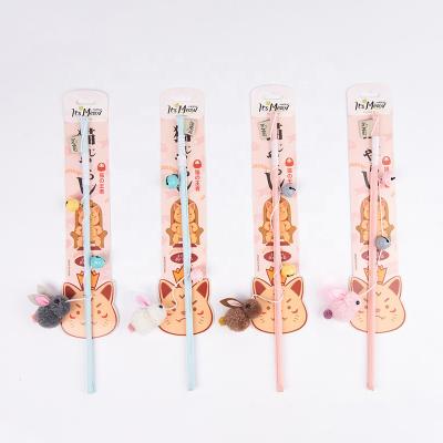 China Viable Training Cat Artifact Funny Cat Toy Interactive Funny Stick Bunny Rabbit Doll Funny Cat for sale