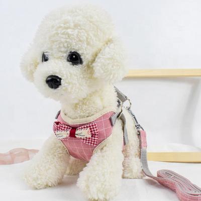 China Custom Pet Supplies Korean Pet Chest Harness Vest Fashion Plaid Style Pet Leash Dog Leash for sale