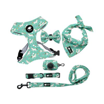 China Viable Hot Sale Adjustable Pet Harness Kit 6 in 1 Leash Collar Bag Pet Harness Set for sale