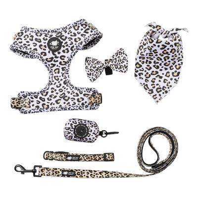 China OEM/ODM Amazon Stock Dog Chest Harness Customized Hot-selling Six-Piece Pet Leopard Print Six-Piece Set for sale