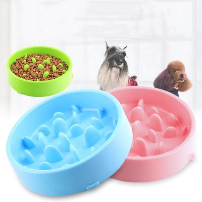 China Sustainable Pet Eat Feeder Bottom Foot Anti-Clogging Pad Thickened Handy Dog Slow Food Bowl for sale