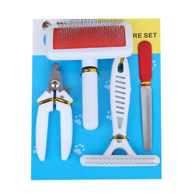 China Viable HOT Sale Stainless Steel Hair Removal Knot Comb Cat Nail Pets Grooming Tools Set for sale