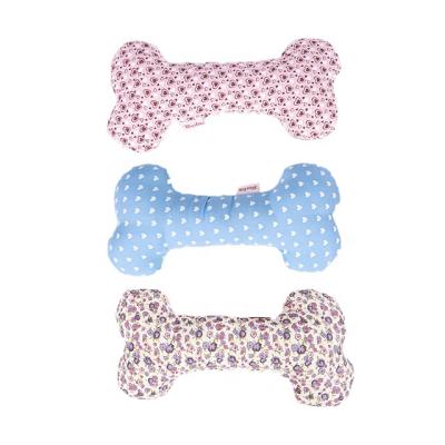 China Viable Acoustic Printing Dog Toy Bite Resistant Plush Pet Toy Dog Interactive Bone Toy for sale