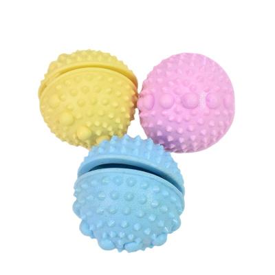 China Cute Interactive Macaroon Viable Color TPR Food Leakage Puppy Chewing Ball Toy for sale