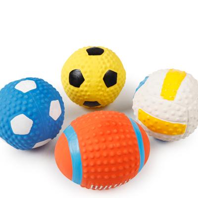 China Sustainable Latex Pet Chewing Ball Basketball Volleyball Soccer Ball Dog Chewing Toys for sale