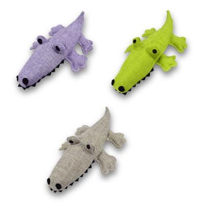 China Viable Crocodile Shape For Puppy Toys Cotton Plush Puppy Squeaky Toys Dog Chewing Toys for sale