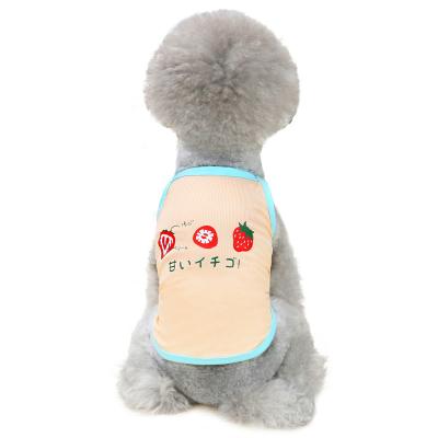 China Strawberry Cats Puppy Soft Summer Sustainable Clothes Cute Outdoor Pet Vest for sale