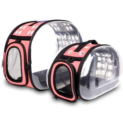 China Cat Bag Carrier Outdoor Pet Travel Transparent Breathable Travel Carrier for sale