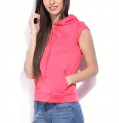 China Wholesale Anti-Wrinkle Zipper Pullover Sweatshirt For Women Mask Sleeveless Hoodies for sale