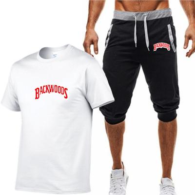 China 2021 summer backwood summer men's clothing factory viable supply men's shorts set running short set for sale