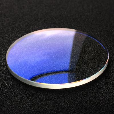 China High Hardness Lens Blue AR Mineral Glass Antireaction Coating Double Dome 30-38.5mm Dia2.0mm Thick Watch Glass Replacement Parts for sale