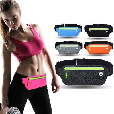 China Customized unisex lycra ultra thin Fanny Pack, colorful waist bag with logo for promotion for sale