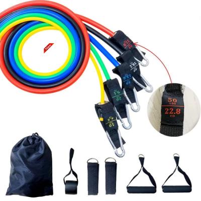 China Great for Exercise Wholesale Resistance Bands Home Gym Workout 11pcs Set Pull Rope Fitness Exercises Resistance Bands for sale