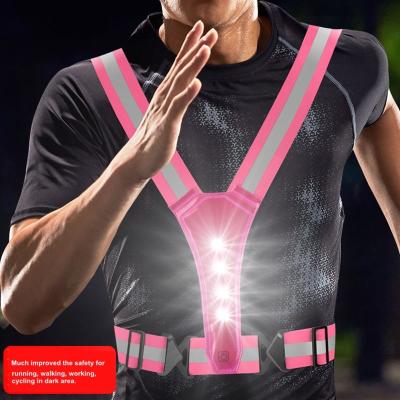 China LED FLASH USB Charging Sport Led High Visibility Running Cycling Vest for sale