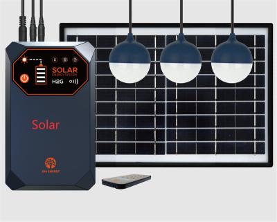 China Usb 5v Home Pay As You Go Kits Portable Home Lighting Solar Power System With 4 Led Light And Radio For Rural Areas for sale