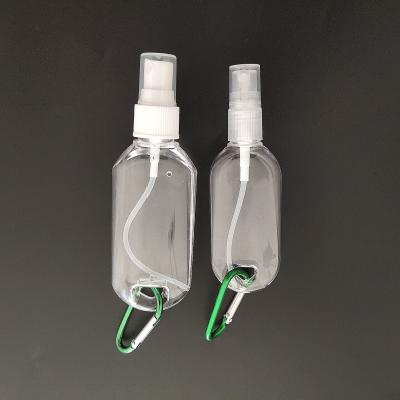 China Plastic Household Products 30ml 50ml Refill Hand Sanitizer Bottles With Spray Bottle Key Chain Key Chain for sale