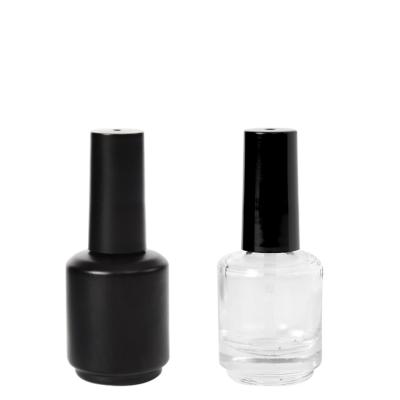 China Matte Black 15ml Bottle Eco-friendly Recyclable Custom Empty Gel Nail Polish Bottle With Brush And 15ml Cap for sale