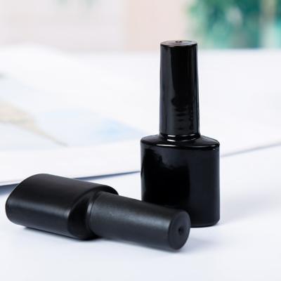 China New Type Recyclable Eco-friendly 10ml Black Empty UV Gel Nail Polish Cosmetic Glass Bottle for sale