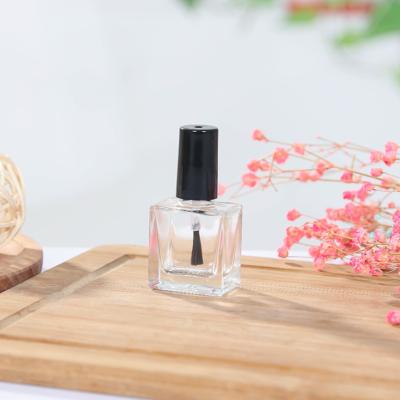 China Wholesale 5ml 10ml 12ml Eco-friendly Recyclable Empty Clear Square Nail Polish Bottle for sale