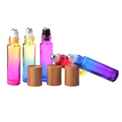 China Wholesale 10ml Thick Glass Eco-friendly Recyclable Gradient Or Two Tone Color Roll On Bottles For Essential Oil for sale