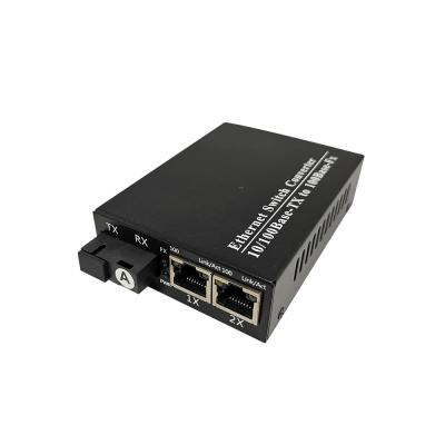 China Ftth Ethernet Fiber 1SC/2 RJ45 Ports 10/100Mbps Fiber Optic Converter Single Fiber Media Converter FRANCO TRUCK for sale