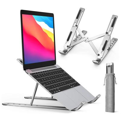 China Custom Adjustable Desktop Height Computer Laptop Stand Portable Aluminum Stand Holder For Macbook for sale