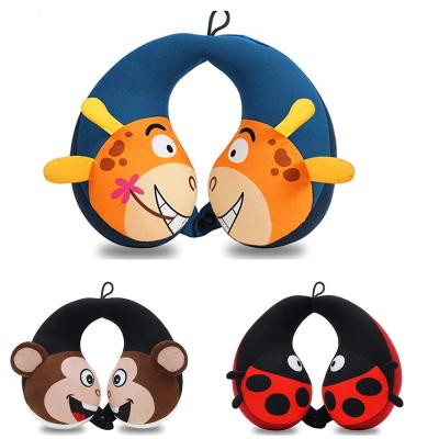 China Cute U-Car Cartoon Children Monkey Beetle Panda Panda Pillow Anti-static Animal Cotton Travel Neck Pillow PP for sale