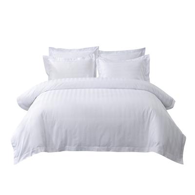 China Factory Direct Sale Hotel 60 Anti-Static Cotton White Satin Bedding Set 4 Pieces for sale