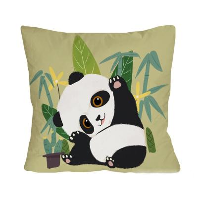 China New style cute anti-static handmade cross stitch embroidery panda stitch pillow sofa car embroidered cover for sale