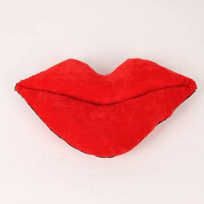 China PORTABLE big red lips shape popular creative and exquisite cushion cover shape with glitter pillowcase chair pillowcase for sale