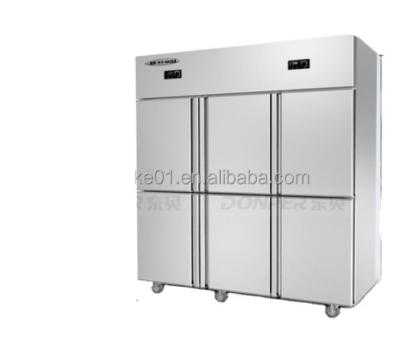 China Double-temperature commercial stainless steel hotel industry refrigerator six doors upright refrigerator and 6 door freezer for sale