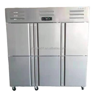 China Single-temperature Stainless Steel Hospitality Industry Refrigerator SIX Commercial Upright Doors Refrigerator and Freezer for sale