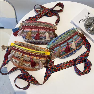 China - National Body Bag Fashion Waist Bag Tassel Single Shoulder Bag With Guitar Strap Cross - Cross Body Bag For Women for sale