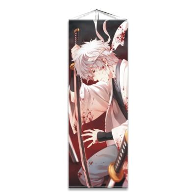 China Game Digital Printing Multi Color Silk Fabric Stock Numbers Wall Hanging Anime Tapestry for sale