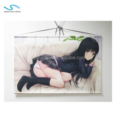 China Anime Digital Printing Traditional Multi Color Silk Wall Hanging Indoor Tapestry for sale