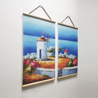 China Eco-Friendly Custom Canvas Hanging Poster With Natural Solid Wood Frame Ready To Hang Decorative Wall Art for sale