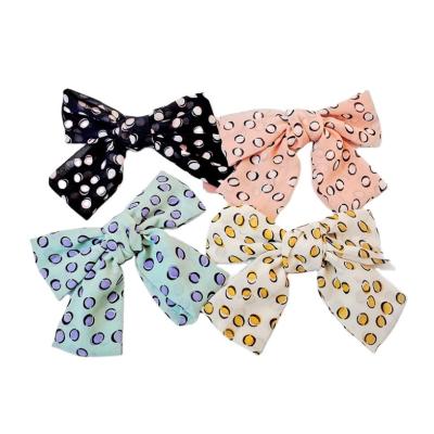 China Fashion Hair Band DALLIS Women Fashion Hair Accessories Hair Claws Butterfly Cloth Yellow Color Leaf Pattern Bowknot Mint Hair Clips for sale