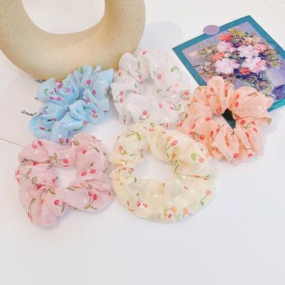 China Daisy Plaid Scrunchies For Hair Elastic Holders Custom Made DALLIS Scrunchies Wholesale Fashionable Women Elastic Bands Ponytail Accessory 2021 for sale