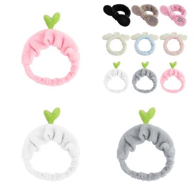 China Fashionable Hot Selling Hair Band DALLIS Plush Elastic Hair Accessories Make Up Wash Face Sports Headband Doll Green Bud Elastic Hair Band Woman for sale