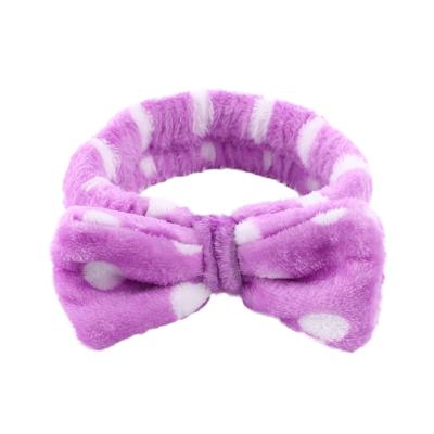 China DALLIS Trendy Hair Band Wholesale Bow Wash Coral Fleece Headband Cute Girls Face Plush Headband Large for sale