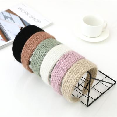 China DALLIS winter fashionable warm woolen knitted headband hairband women girls hair headband hair ornament headdress scrunchies for sale