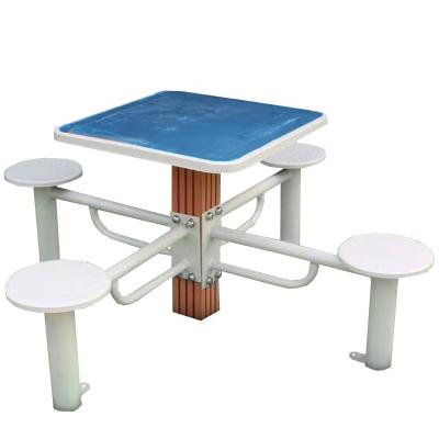 China Wholesale High Quality Steel Plastic Wooden Table and Chair Chess Steel Outdoor Exercise Equipment Park/Gym/Plaza Fitness SM-012 for sale