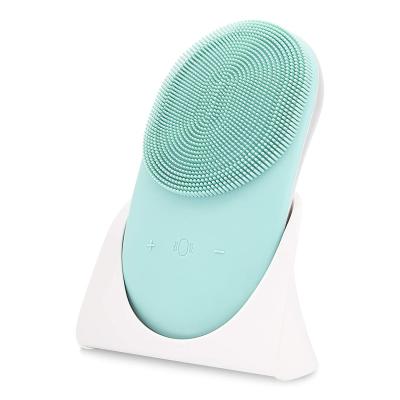 China Electric Sonic Face Cleaning Brush Waterproof Silicone USB DEEP CLEANING Rechargeable Face Wash Brush Exfoliating Facial Cleansing Brush for sale