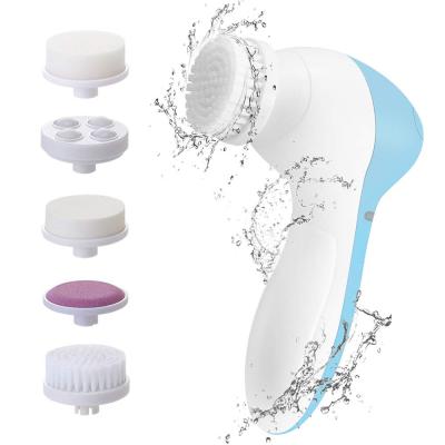 China Multifunctional DEEP CLEANING Electric Rotating Facial Cleanser Sweep 5 in 1 Face Massager Brush Beauty Tools Facial Cleanser Remover for sale